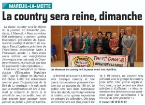 journée country en collaboration avec les associations country and western et l'AOP de Mareuil la Motte