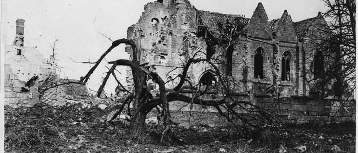 Eglise de Thiescourt détruite durant la grande guerre